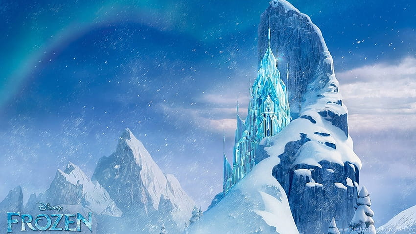 Сняг, Планини, Дисни, Замръзналото кралство, Замък, Зима, Лед :: Фонове, Дисни зима HD тапет