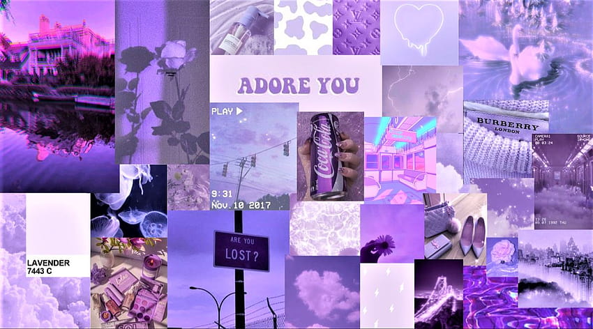 Aesthetic Purple Collage in 2021, pastel chromebook HD wallpaper