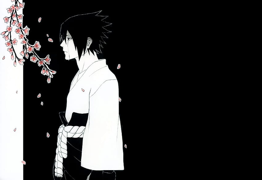 Sasuke preto e branco, naruto preto e branco papel de parede HD