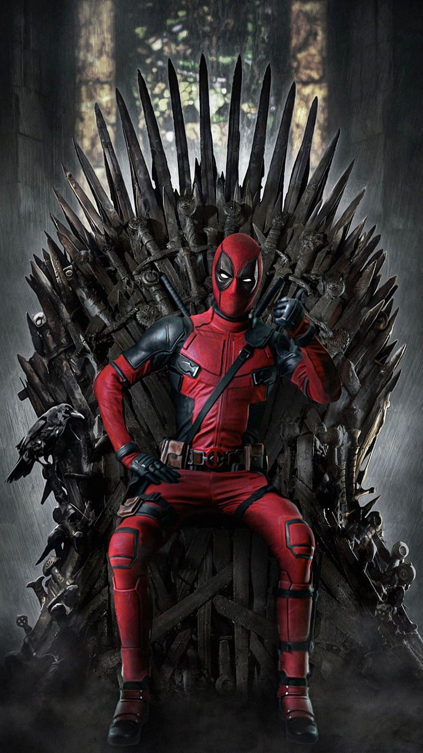 Deadpool en el trono..., deadpool androide fondo de pantalla del teléfono