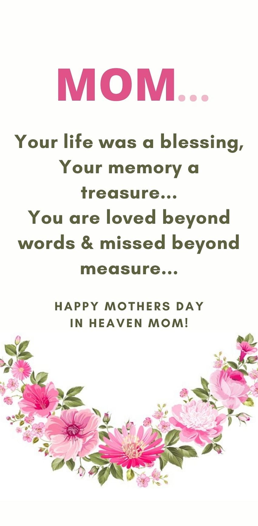 Happy Mothers Day In Heaven Mom Quotes 2021, I Miss You Mom Poems Messages  Cards Pics For Grandma Hd Phone Wallpaper | Pxfuel