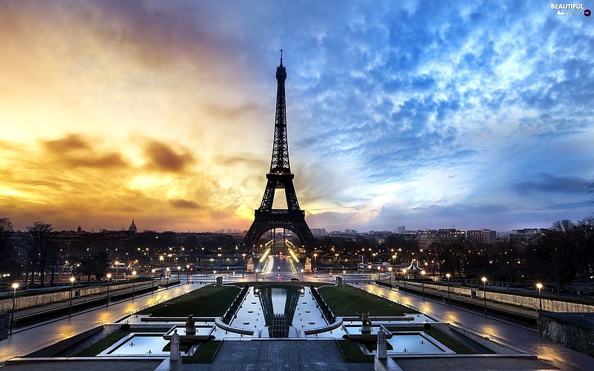 Great Sunsets, France, Eiffla Tower, Champs Elysees, Paris HD wallpaper ...