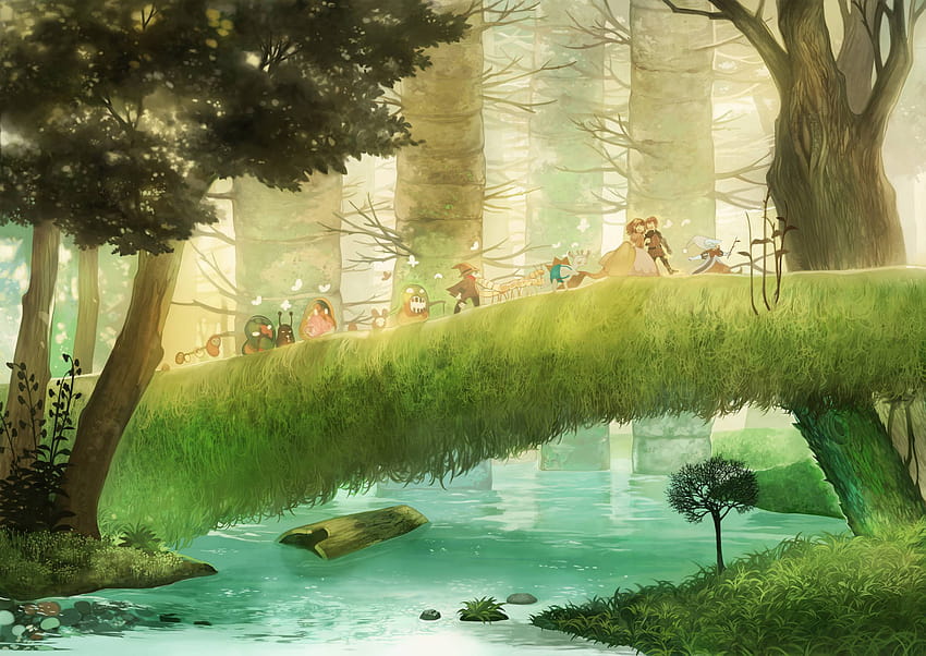 Pokémon Forest, pokemon landscape HD wallpaper