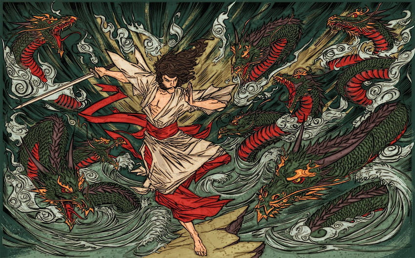 Mythical creatures in Japanese mythology, japanese gods HD wallpaper