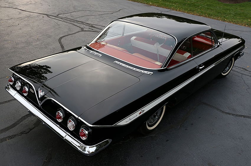 Chevrolet 1961 Impala 348/350 HP Sport Coupe Black auto, impala 61 HD wallpaper