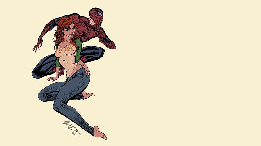 : Spider Man, Mary Jane, redhead, Mary Jane Watson 1920x1080, spider man and mj HD wallpaper