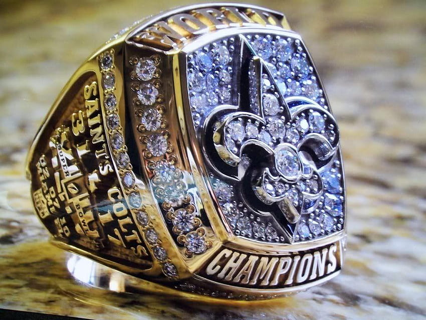 2009 New Orleans Saints Super Bowl Ring, bague de championnat de la Nouvelle-Orléans Fond d'écran HD