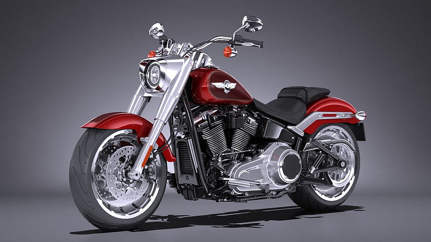 Harley Davidson Fat Boy 2018 Modello 3D Sfondo HD