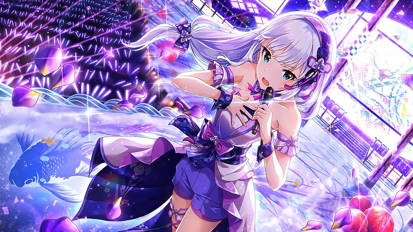 Anime Girl, The Idolmaster Million Live, Singing, Dress, Stage, anime singing HD wallpaper
