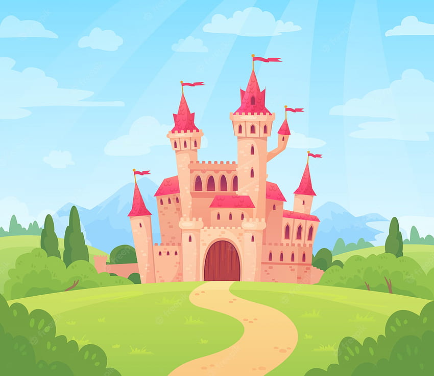 Cartoon Castle, animated castle HD wallpaper