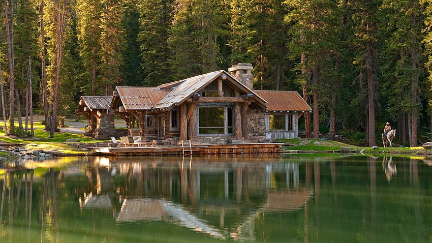 6 Log Cabin, cabaña del lago fondo de pantalla | Pxfuel
