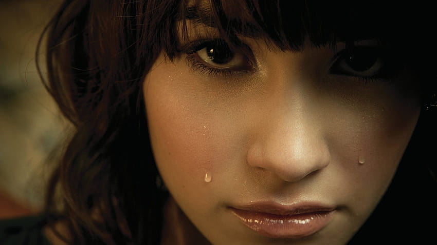 Women Closeup Tears Brunette Demi Lovato Women Tears Hd Wallpaper