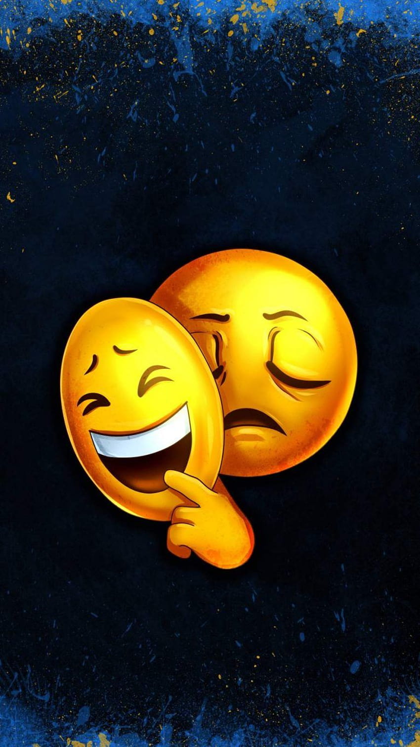 Smiley Emoticon iPhone, фалшива усмивка emoji HD тапет за телефон