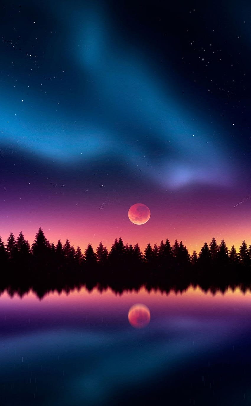 Cielo nocturno colorido, cielo colorido fondo de pantalla del teléfono