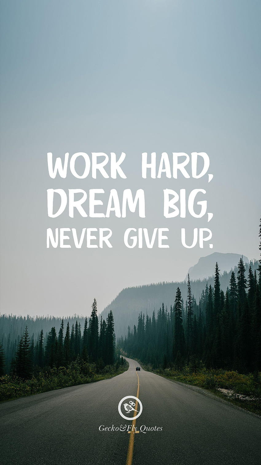 The Best Work Hard Dream Big Never Give Up, never give up phone HD phone  wallpaper | Pxfuel
