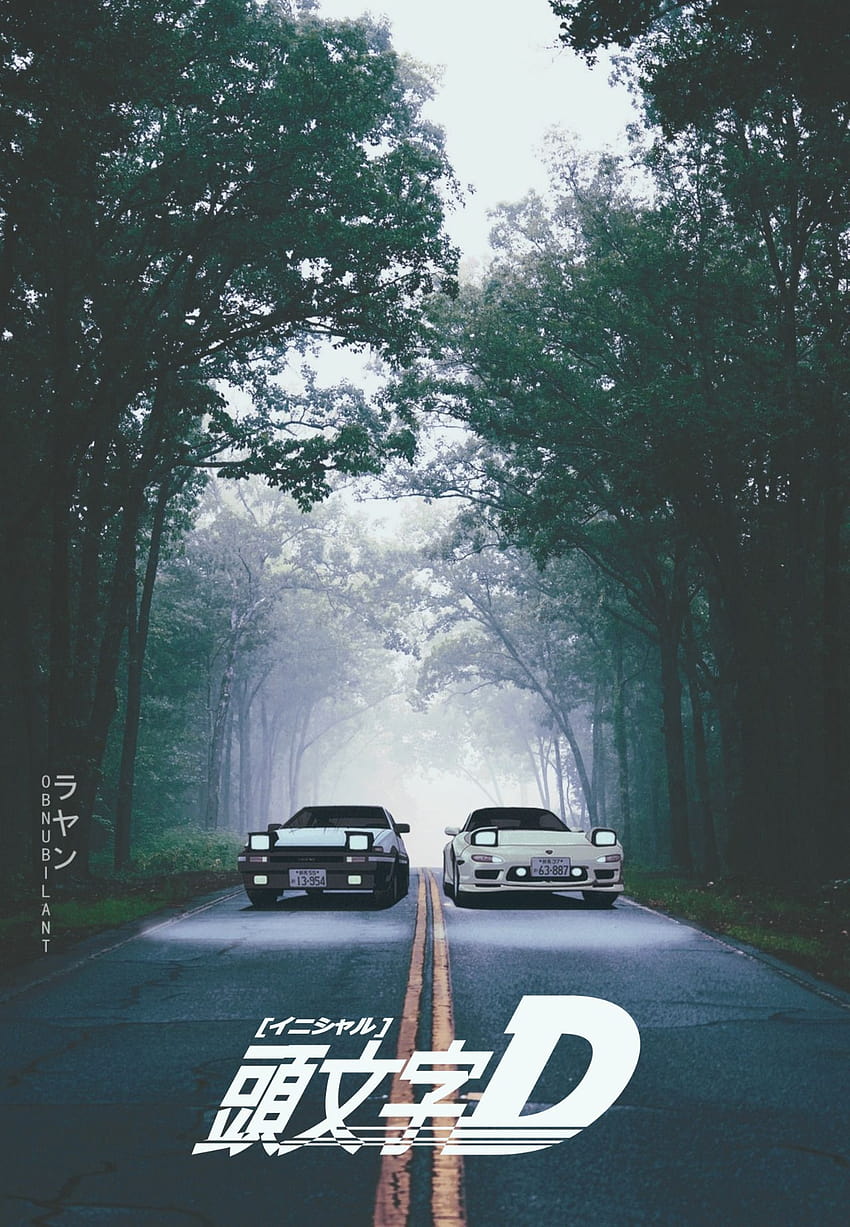 Anfängliches D, Auto mit Anime-Ästhetik HD-Handy-Hintergrundbild