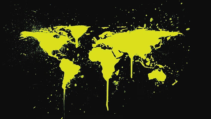 World Map Paint แผนที่โลกความละเอียดสูง วอลล์เปเปอร์ HD