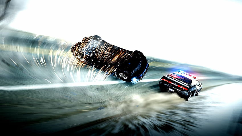 Need for Speed ​​Hot Pursuit Police Crash Roll Wypadek, wypadek samochodowy Tapeta HD