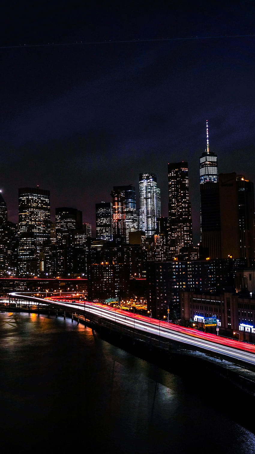 New York City , Night, Cityscape, City lights, Timelapse, Night traffic, World, new york night skyline HD phone wallpaper