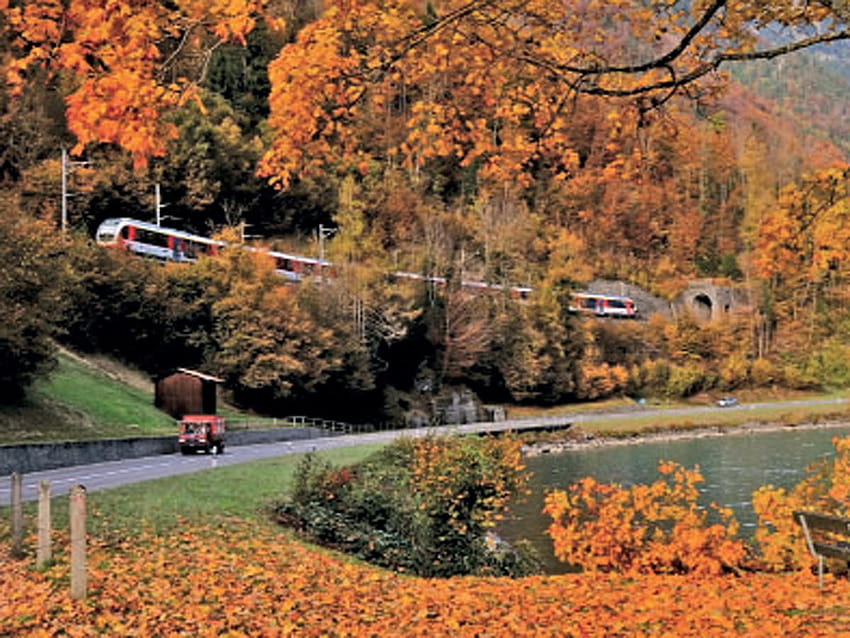 Hiking, bonfires, trekking: Switzerland is your go, autumn switzerland HD wallpaper