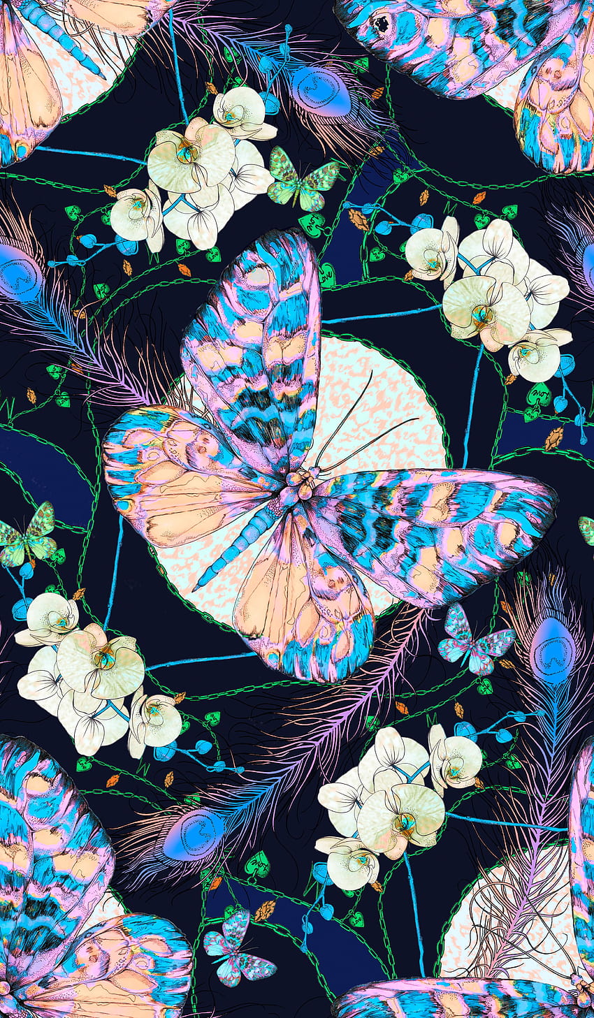 Cetakan Kupu-Kupu Warisan oleh Matthew Williamson dari Musim Dingin 2013. Klik untuk berbelanja cetakan kupu-kupu terbaru kami…, kupu-kupu musim dingin wallpaper ponsel HD