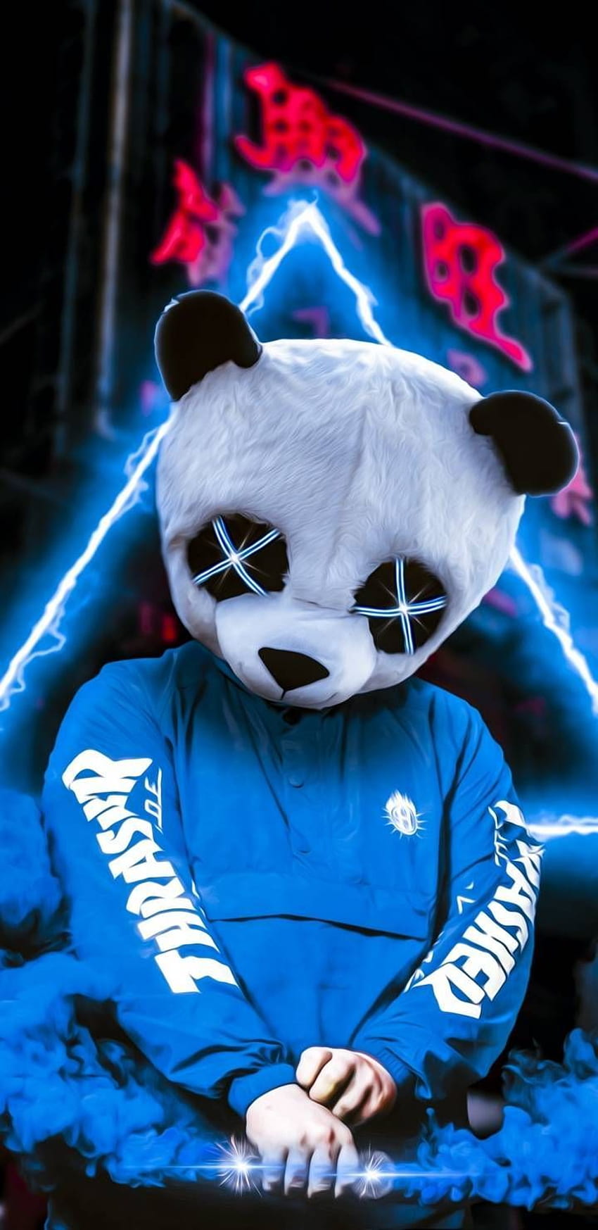 Neon Panda iPhone, panda joueur Fond d'écran de téléphone HD