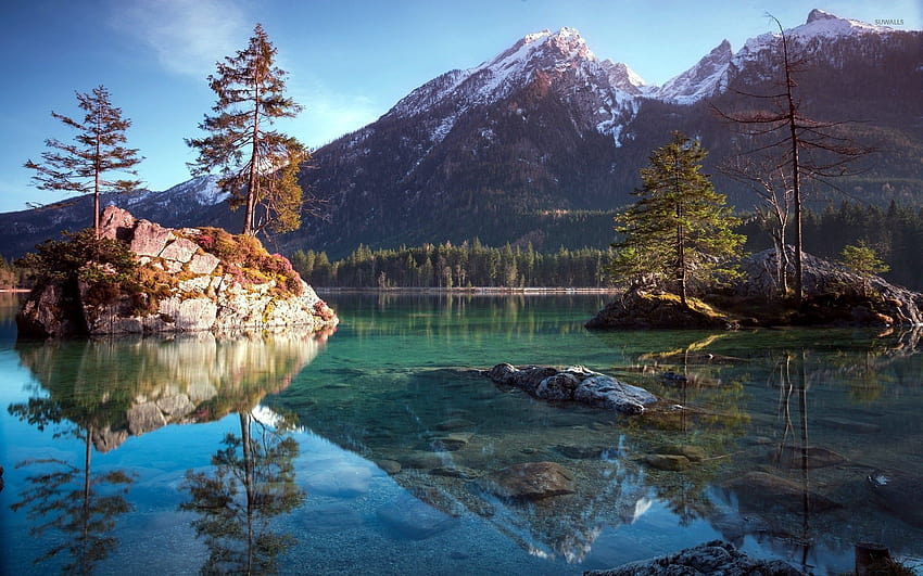 Windows 10 için Lake Mountain Nature, dağlar göl HD duvar kağıdı