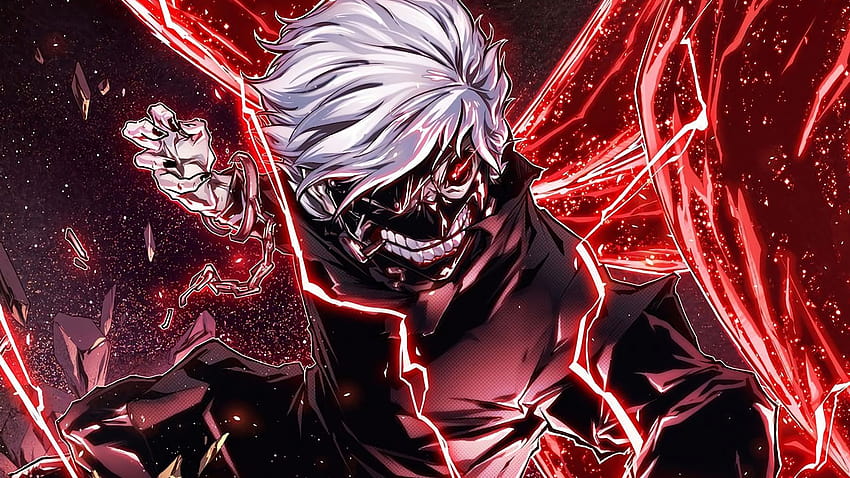 ken kaneki, angry, anime boy, , background, 37330d, aesthetics anime boy HD wallpaper