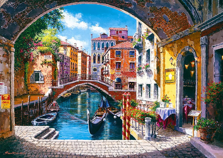 5 Peinture de Venise, gondole de Venise Fond d'écran HD