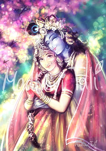 Buy HD File Shri Radha Wallpaper Radha Krishna Anime Krishna Online in  India  Etsy