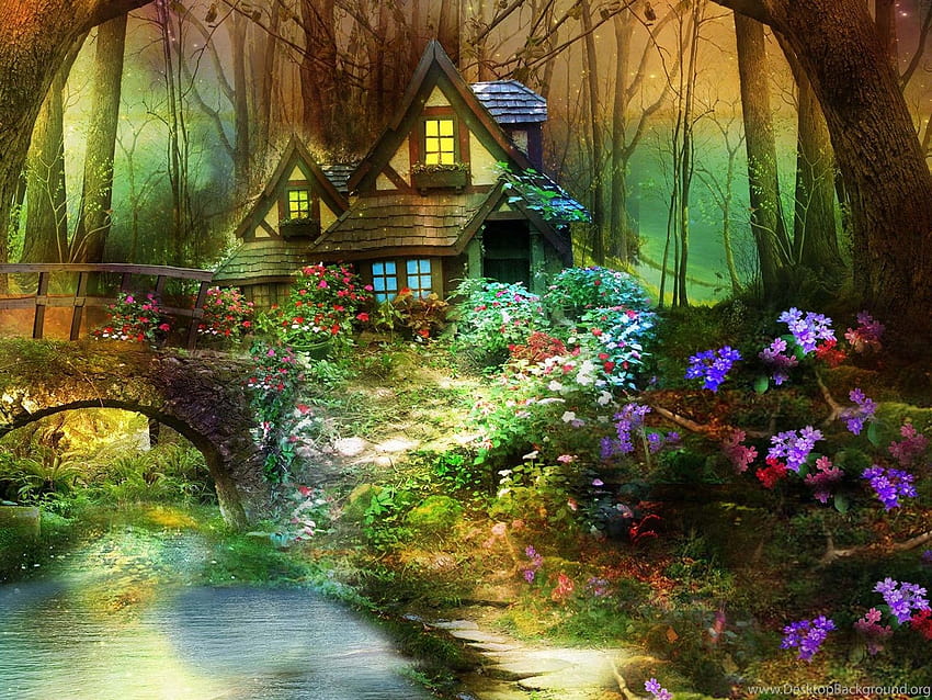 Enchanted Forest Hut 429069 Enchanted Forest ... Backgrounds HD wallpaper