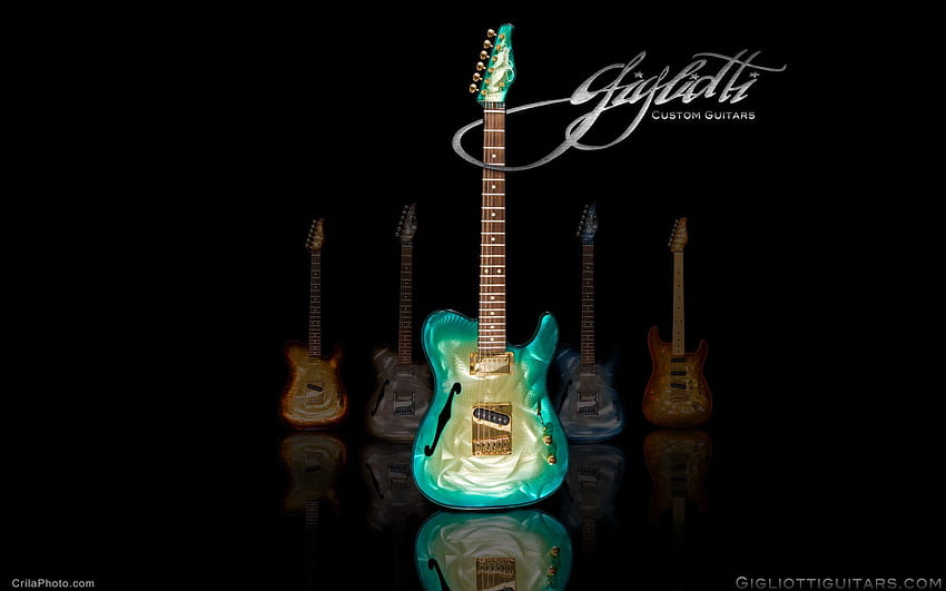 Guitar On Fire Group, electric guitar for HD wallpaper