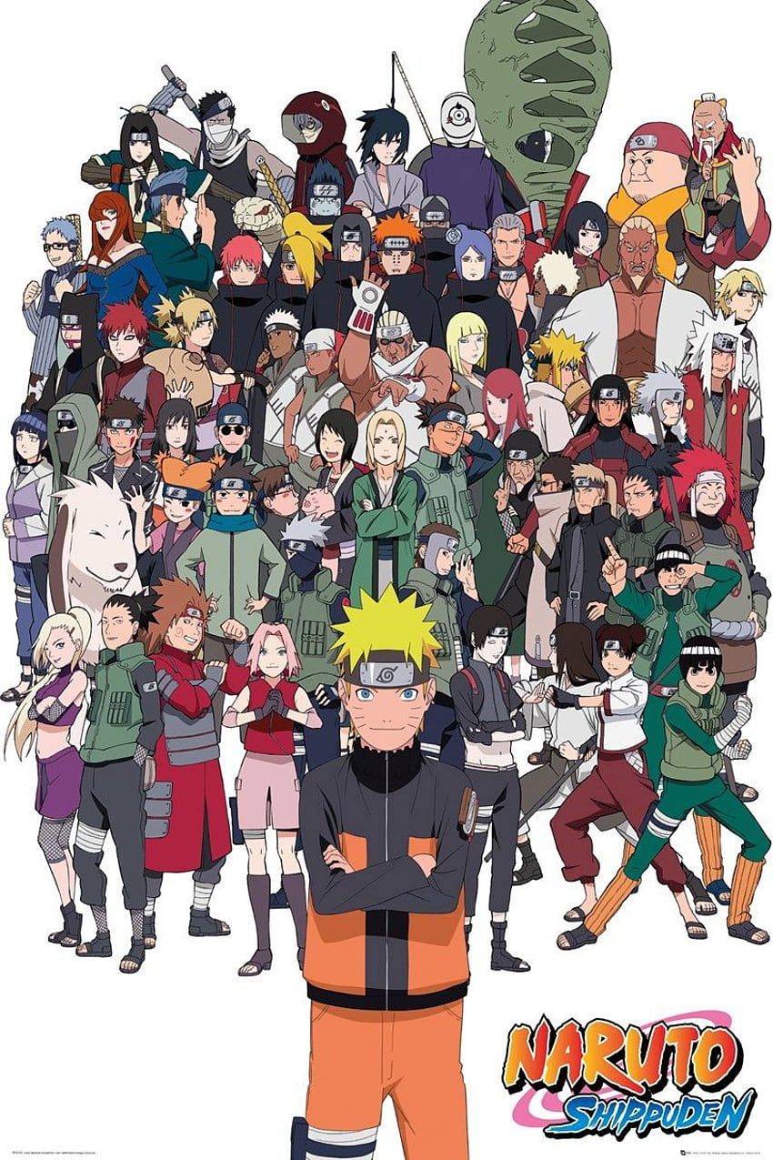 Naruto Shippuden Group Maxi Poster, anime all naruto characters HD phone wallpaper