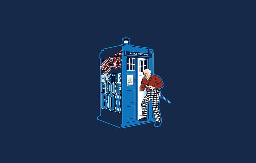 art, grandfather, the old man, booth, Doctor Who, blue HD wallpaper