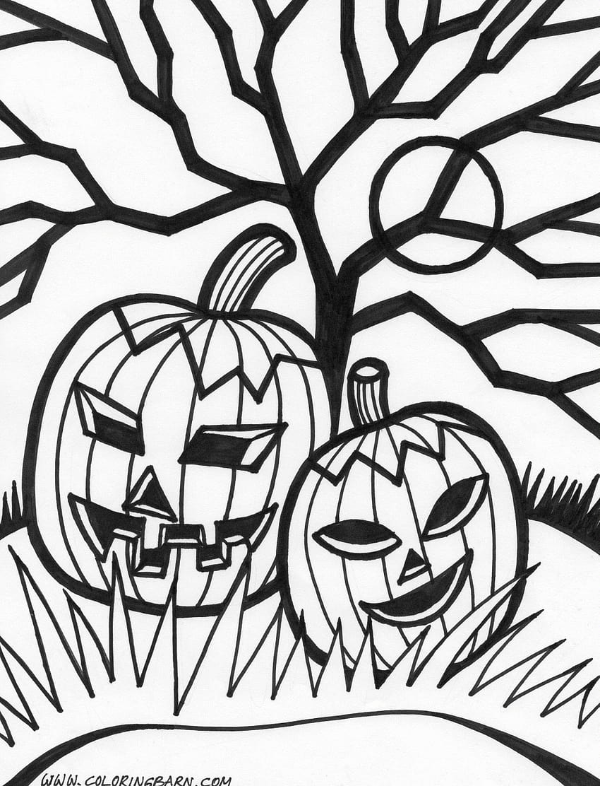 scary halloween coloring pages HD phone wallpaper