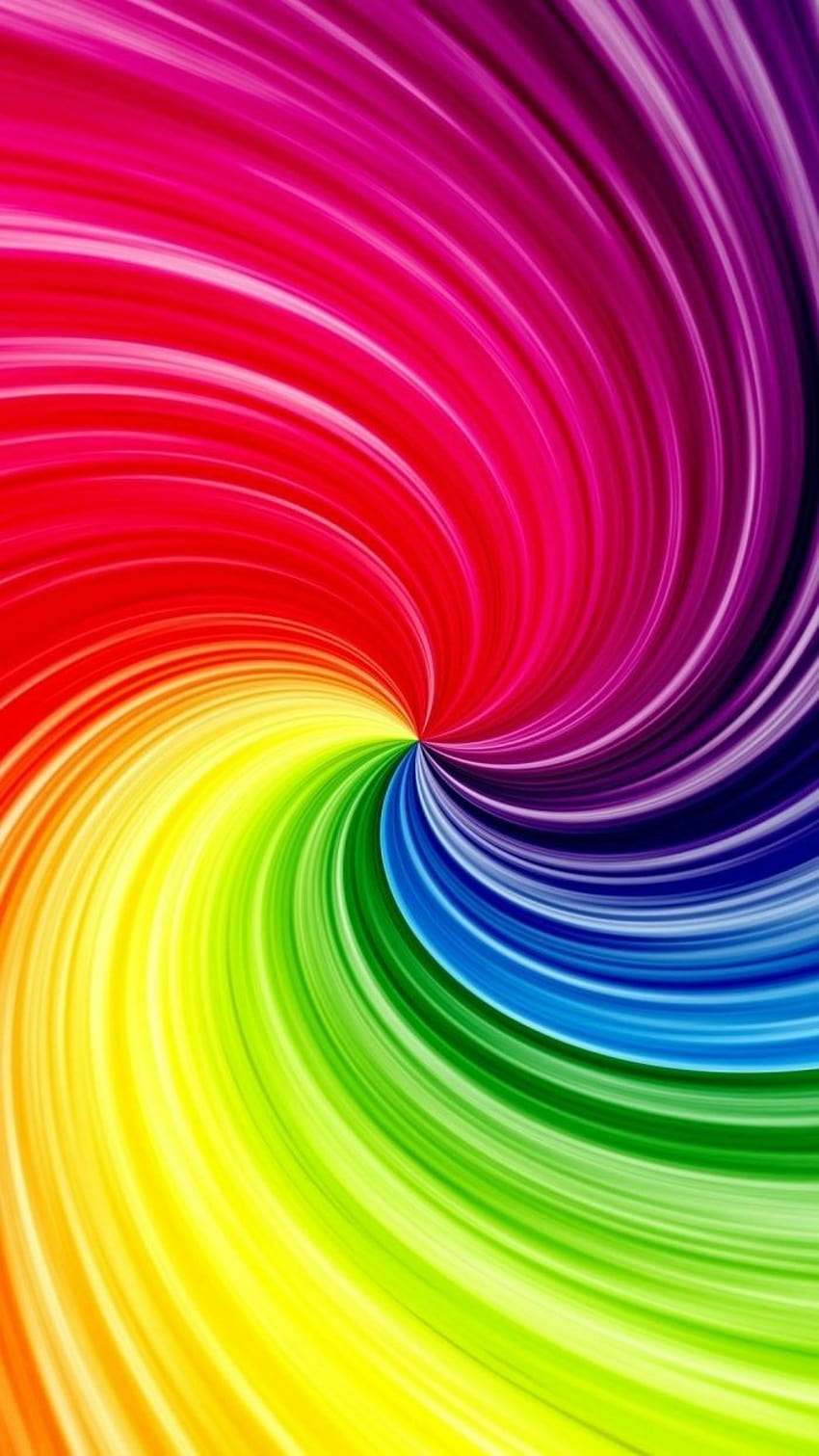 Remolino de color del arco iris 3D fondo de pantalla del teléfono