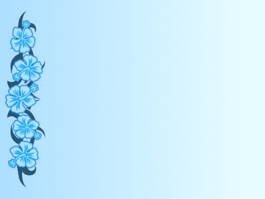PowerPointテンプレート用の青い花のボーダーデザインPPT背景、 高画質の壁紙
