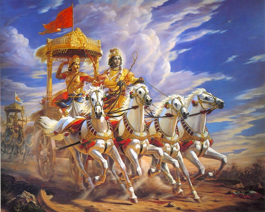 lord krishna mahabharat kurukshetra HD wallpaper