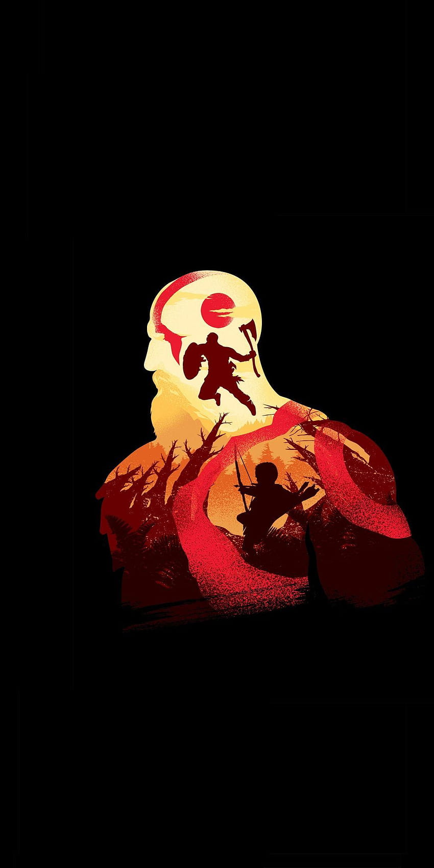 Minimal, God of War, videojuego, guerrero, Kratos, 1080x2160, god of war iphone 6 fondo de pantalla del teléfono
