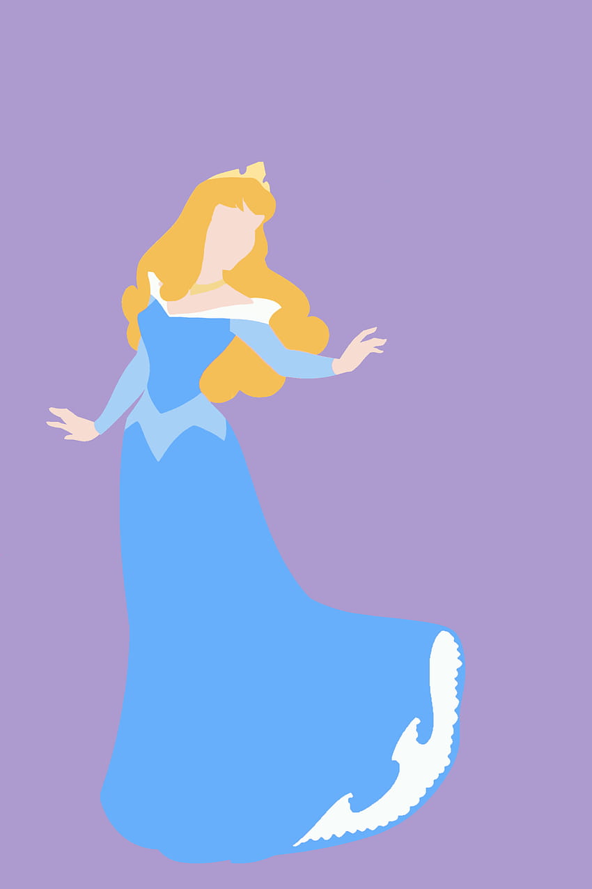 Minimalistische Telefonhintergründe ❧ Aurora in Pink und Blau, minimalistische Disney-Prinzessin HD-Handy-Hintergrundbild