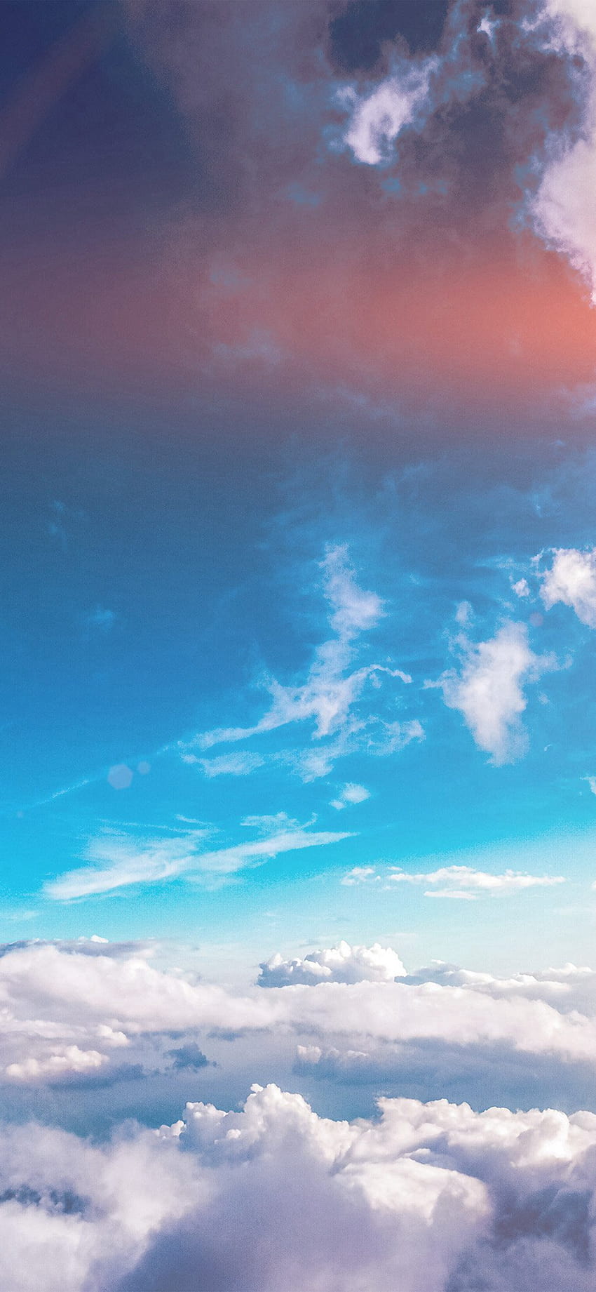 Sky Cloud Fly Blue Summer Sunny Flare iPhone X, esthétique nuage Fond d'écran de téléphone HD