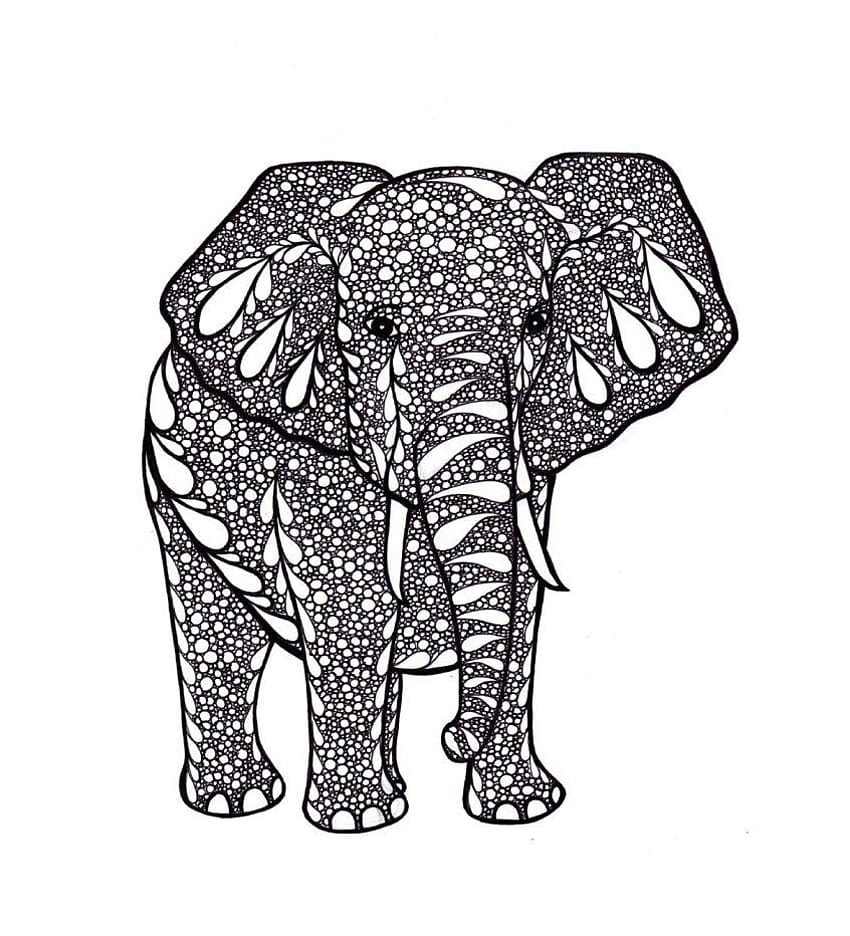 Coloring: Elephant Mandala Coloring Page Security For, zentangle elephants HD phone wallpaper