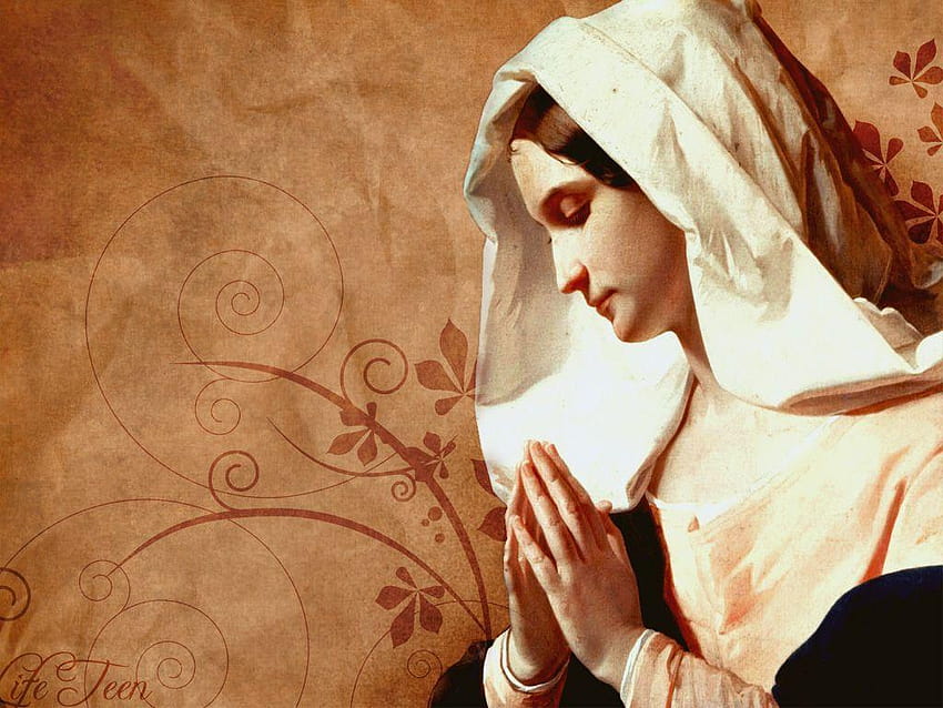 blessed virgin mary, mother mary praying HD wallpaper