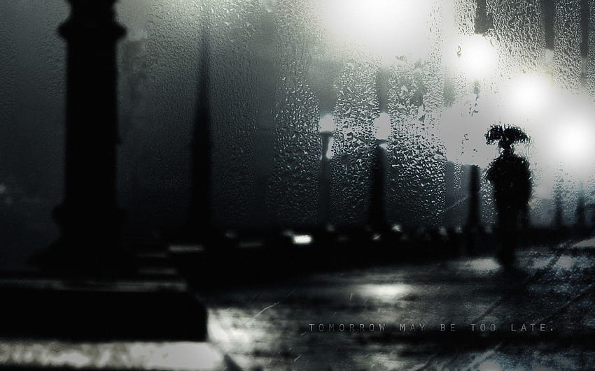 Noite chuvosa escura Chuva sozinha Molhada, chuva à noite papel de parede HD