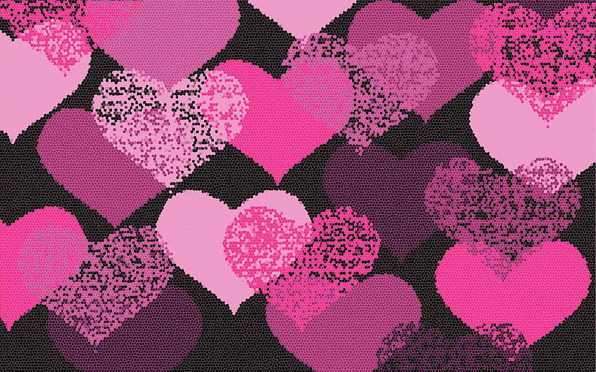 Wallpaper Hitam Love Pink