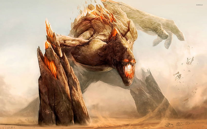 Rock monster, rock dragon HD wallpaper