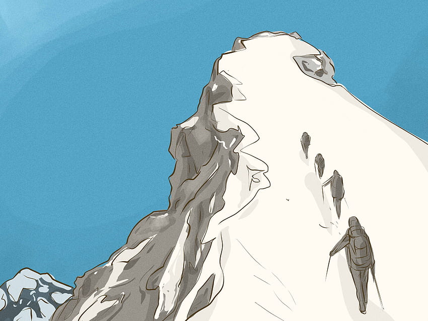 登山者の描画 高画質の壁紙