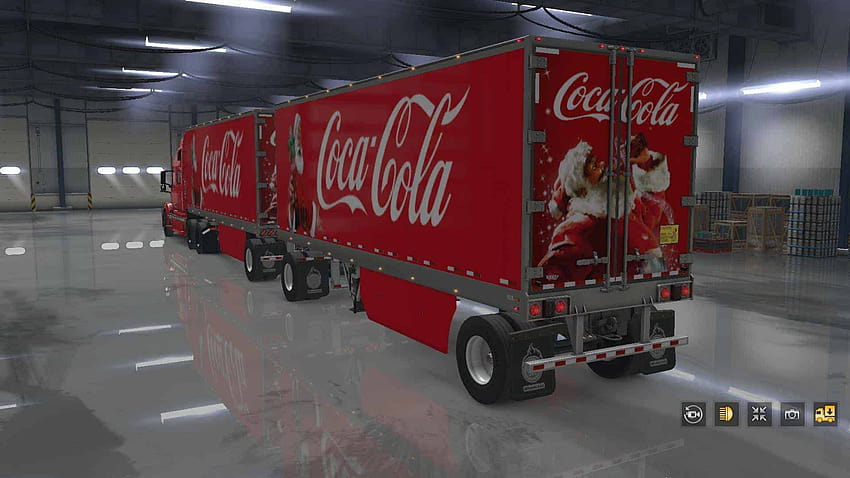 Skin Coca Cola Navidad para tu remolque y camiones v1.0 ATS, camión navidad coca cola fondo de pantalla
