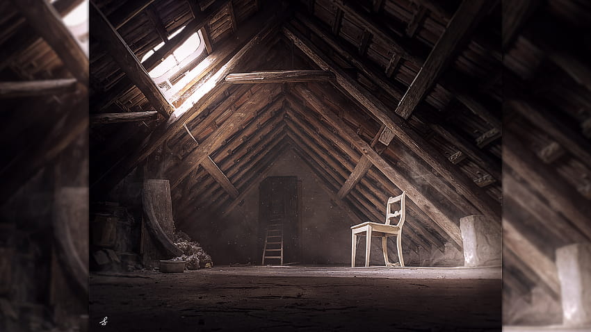 : emotion, ancient, graphy, attics, horror, isolation, dust, vintage, wooden surface, wood, old building, hop, light effects, grunge, decay 3840x2160 HD wallpaper