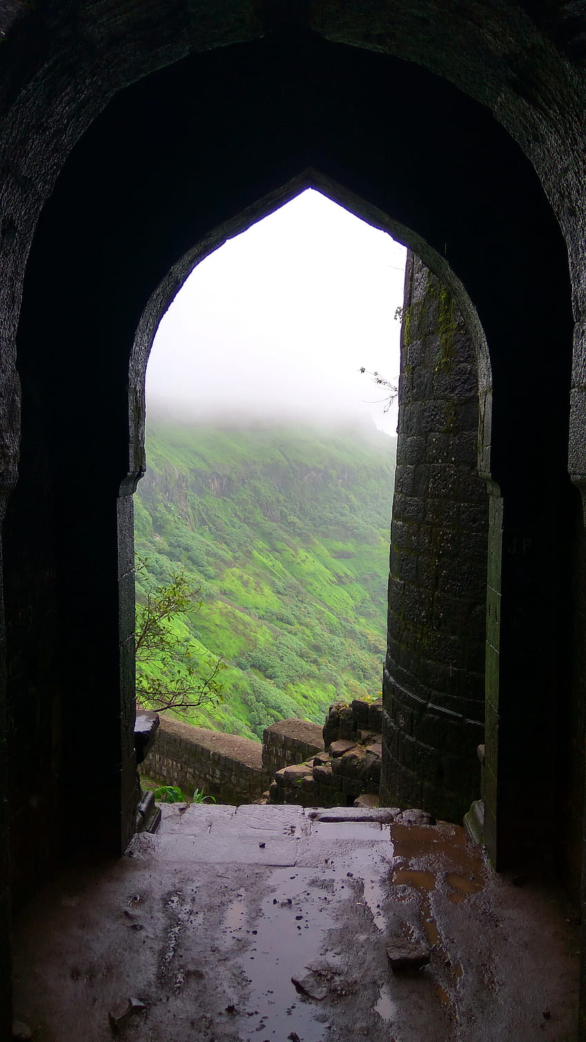 fort, Nature, Rain, Green, Clouds / and Mobile Backgrounds, shivneri HD phone wallpaper